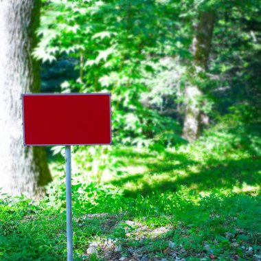 Ormanda kırmızı uyarı işareti