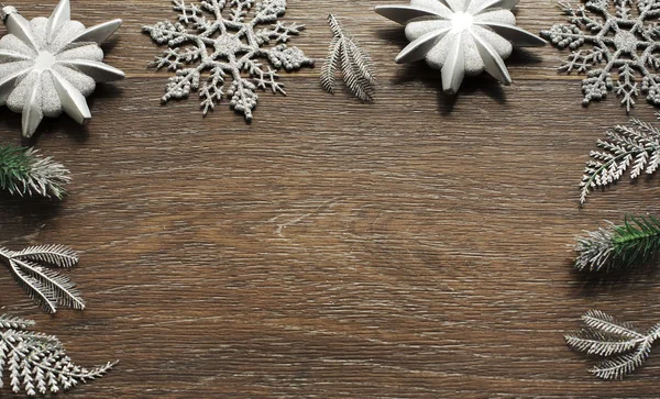 Dekoratif ahşap arka plan christmas kompozisyonu.