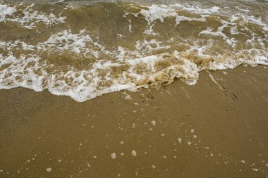 Bulutlu hava Japon Denizi kıyısında.