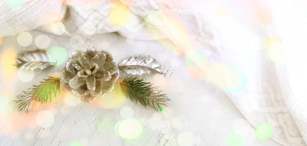装飾的な要素を持つバナー クリスマス組成. — ストック写真