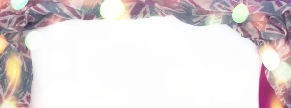 Банер декоративні драпірування кадр на текстильна. Шарф Червона жіноча фігура британський прапор. — стокове фото