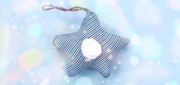 Bannière un morceau décoratif d'étoile textile fait main . — Photo