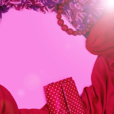 Dekoratif çerçeve draping Tekstil. Kırmızı model İngiliz bayrağı boncuk hediye çanta kadın aksesuarları eşarp.