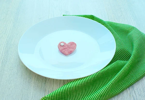 Romantic heart on the plate for Breakfast.