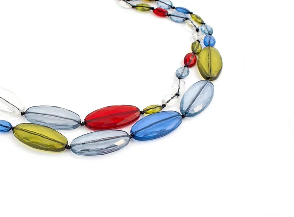 Modischen Schmuck Für Frauen Auf Weißem Hintergrund Perlen Halskette — Stockfoto
