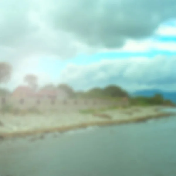 Vervaging Natuurlijke Wazig Achtergrond Prachtige Zee Landschap Hemel Met Wolken — Stockfoto