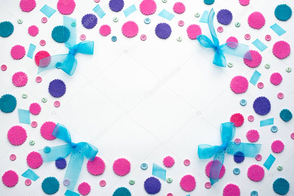 Decorative holiday background with colored confetti.