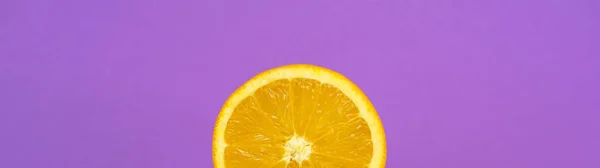 Banner Orange One Tropical Fruit Background Ultraviolet Object Useful Natural — Stock Photo, Image