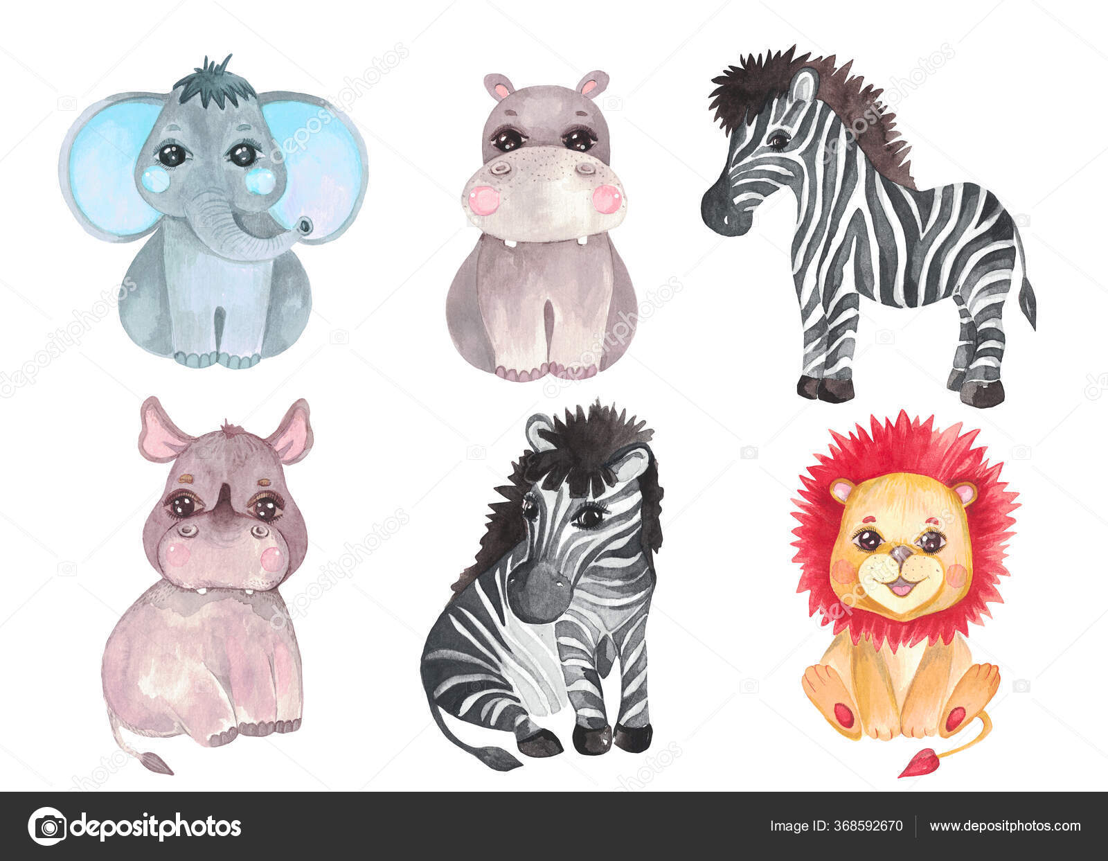Watercolor Illustration Set Safari Baby Animals Nursery Decor Baby Shower Stock Photo Image By C Evrojey Watercolor Illustration Set Safari Baby Animals Nursery Decor Baby Shower Stock Photo Image By C Evrojey