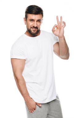 Man gesturing ok sign clipart