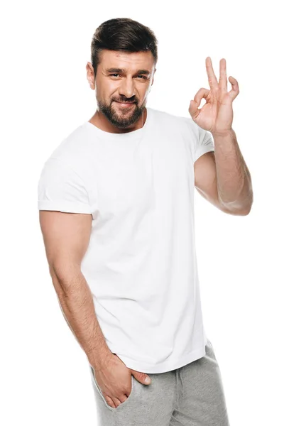 Man gesturing ok sign — Stock Photo, Image