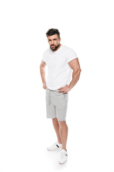 Confident man posing in casual clothes