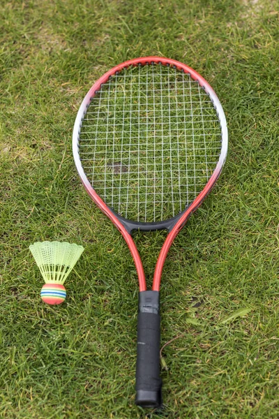 Badminton racket and shuttlecock — Free Stock Photo