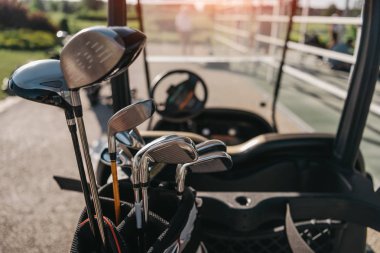 Golf club heads in bag clipart