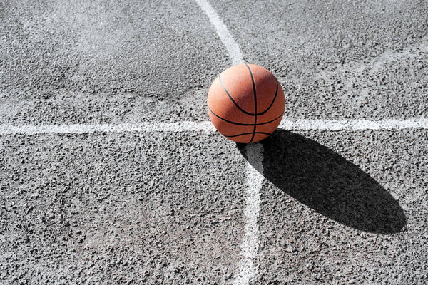 basketball ball on court