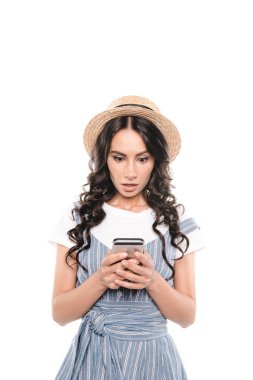 şok kadın ile smartphone 