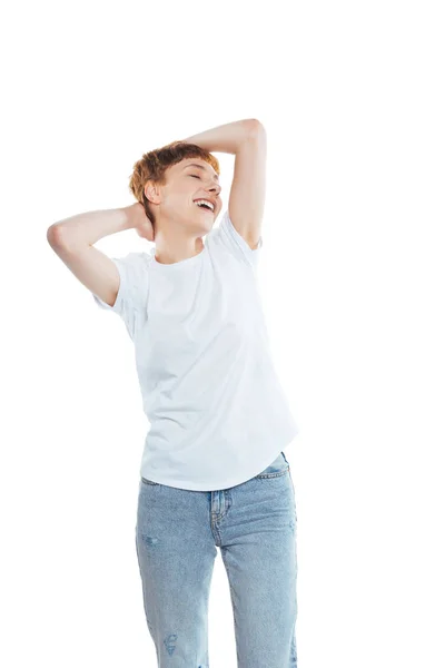 Feliz joven mujer — Foto de Stock