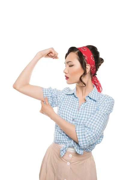 Strong pin up woman — Stock Photo, Image