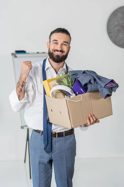 Fired smiling businessman — Stock Photo, Image