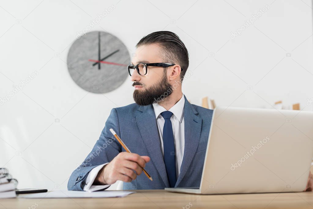 businessman working at workplace