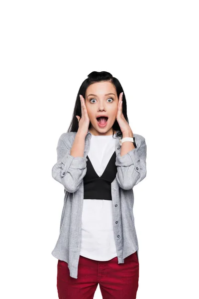 Shocked young woman — Stock Photo, Image