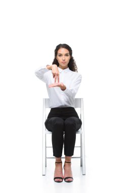 woman gesturing signed language clipart