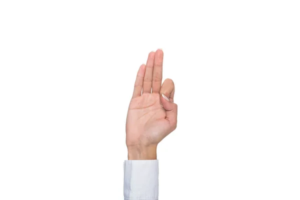 Person gesturing signed language — Stock Photo, Image