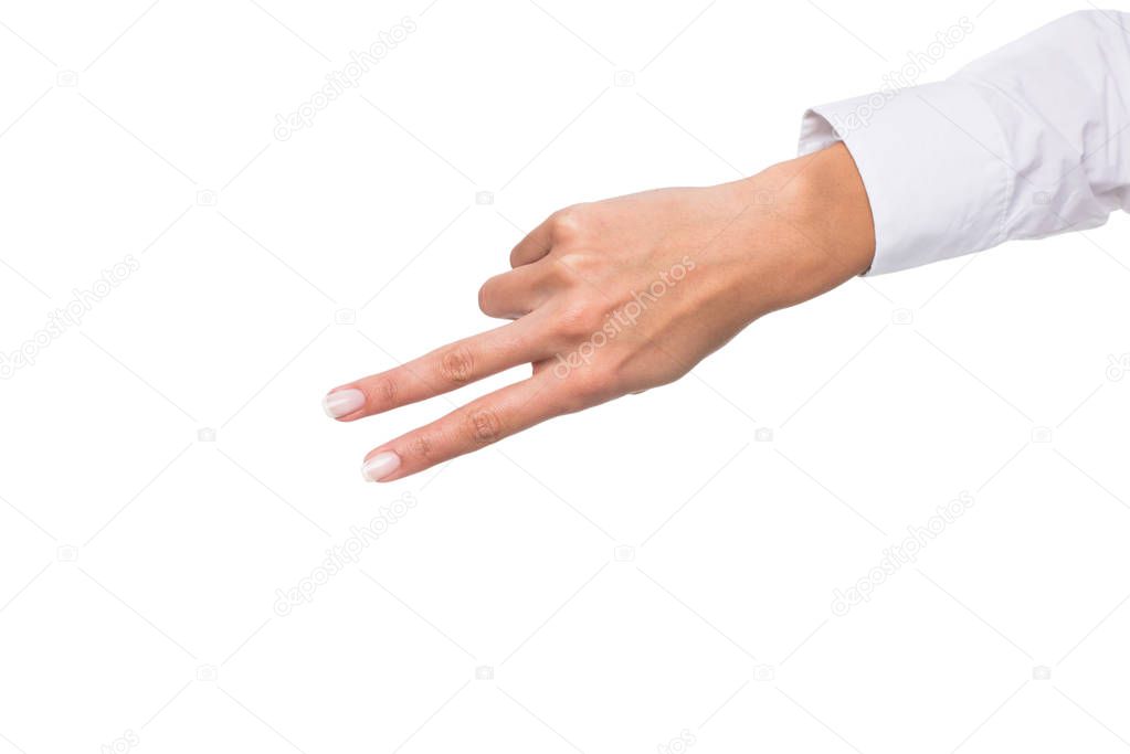 person showing two sign