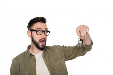 tuşları ile genç adam