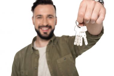 young man with keys clipart