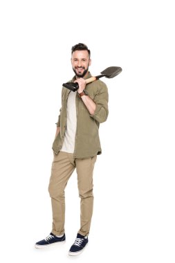 adam tutarak küreği