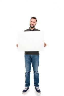 man with blank banner clipart