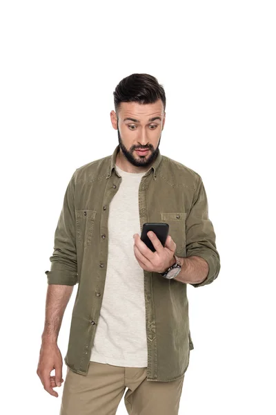 Young man with smartphone — Stock Photo, Image