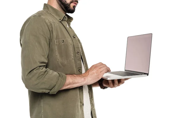 Uomo con laptop digitale — Foto Stock