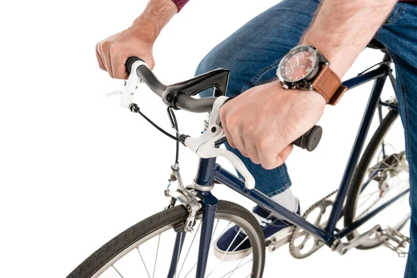 Uomo in bicicletta — Foto Stock