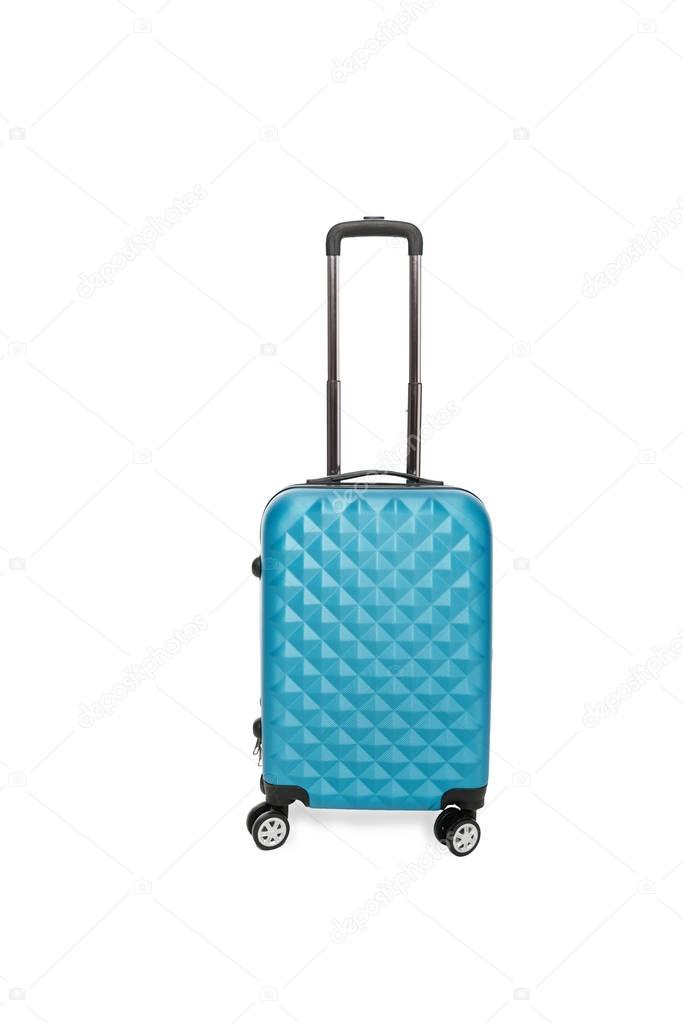 blue suitcase for trips