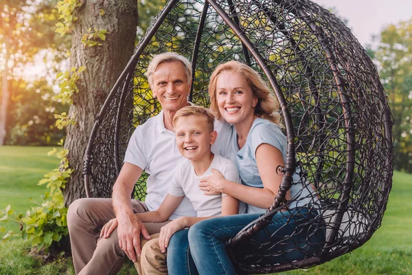 Happy grandparents and grandson — Stock Photo, Image