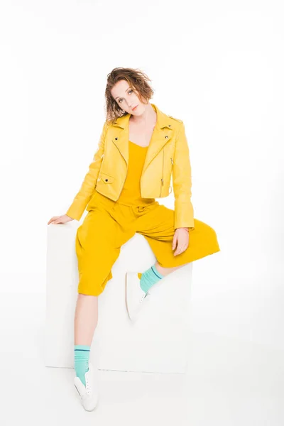 Young girl dressed in all yellow — Stock Photo, Image