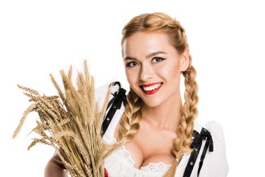 buğday kulakları ile kız 