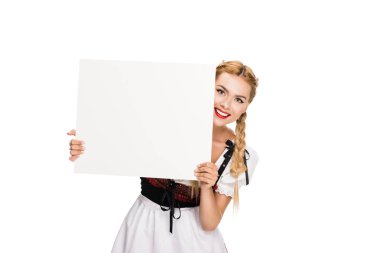 girl with blank card  clipart