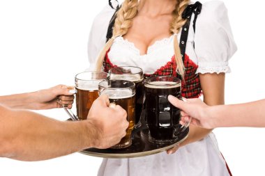 waitress with beer on Oktoberfest  clipart