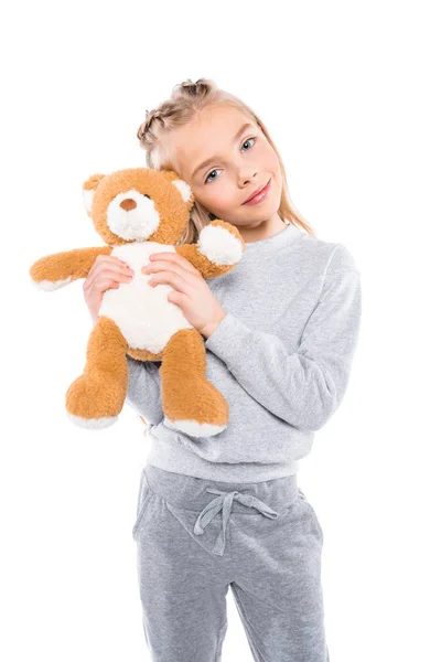 Niño con osito de peluche — Foto de Stock