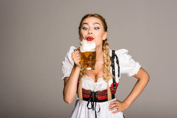attractive girl with beer  