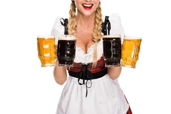 Servírka u piva na Oktoberfestu — Stock fotografie