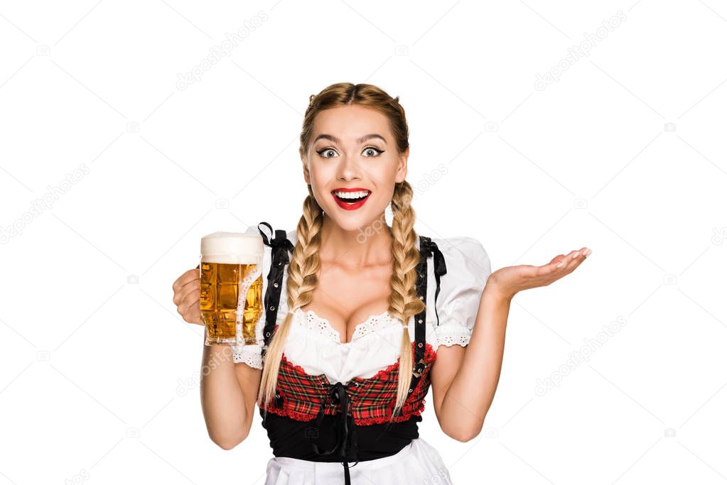 waitress with beer on Oktoberfest 