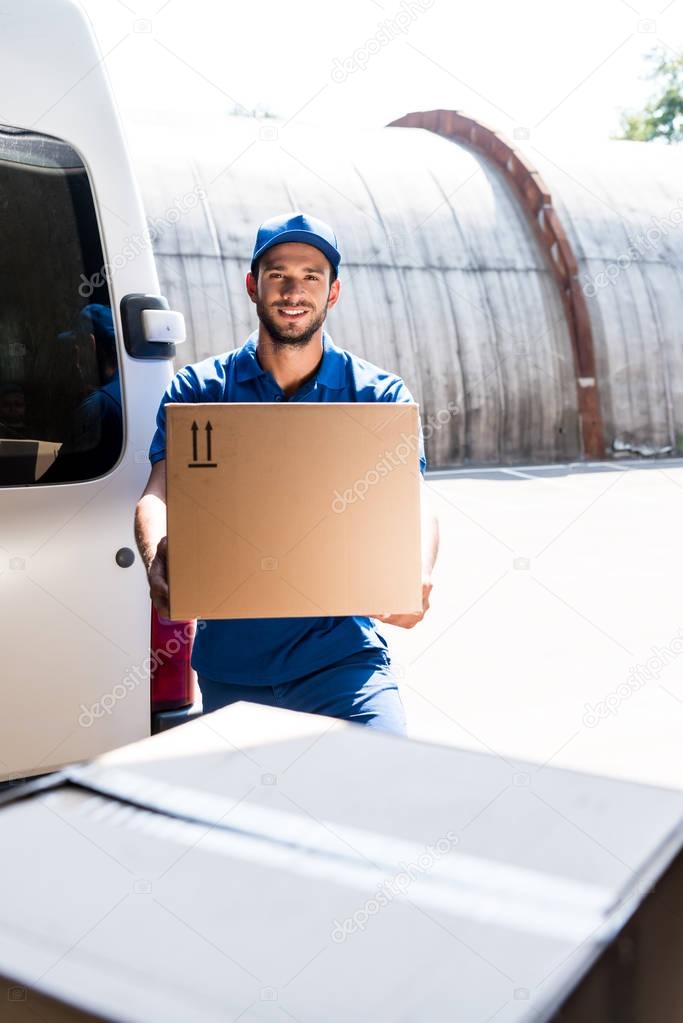 delivery man with box