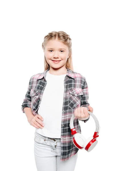 Happy child with headphones — Stock Photo, Image