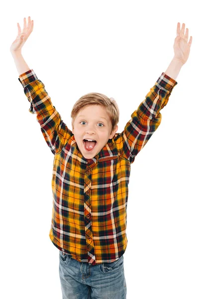 Схвильований маленький хлопчик — стокове фото
