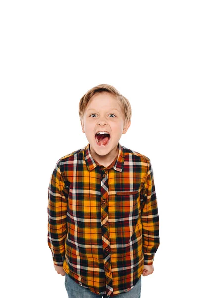 Кричащий мальчик — стоковое фото