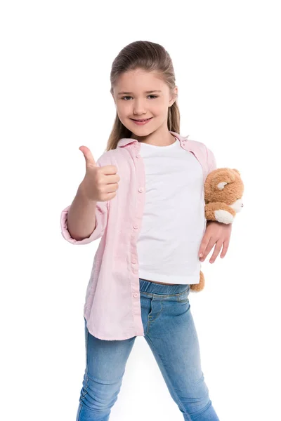 Little girl showing thumb up — Stock Photo, Image